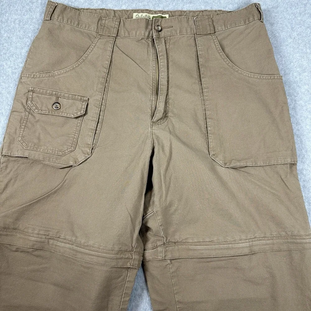 Cabelas Vintage Convertible Cargo Pants Men's Size 36x32 (36x30) Hiking Travel